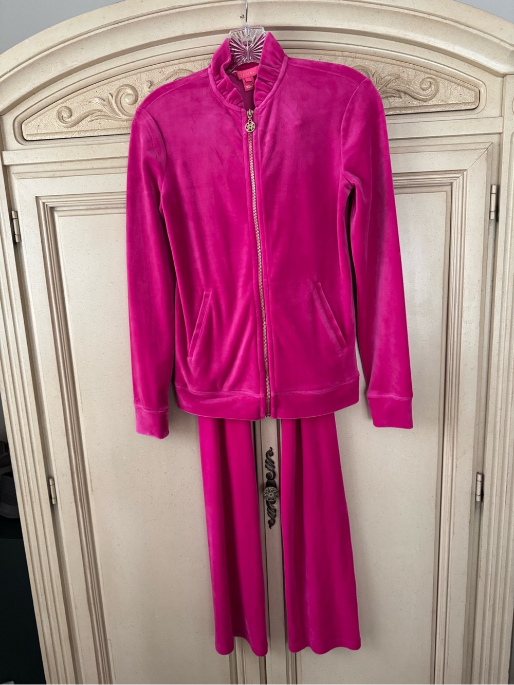 Lilly Pulitzer Hot Pink Velour 2 piece set
